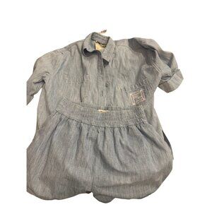 Fendi Womens Chambray Summer Shorts Made In Italy With Elastic Waist & Pocket De